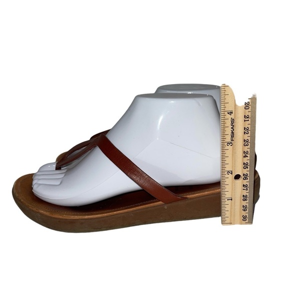 FitFlop Women's Sandals Size 8.5(39) Brown Leather Slip On Thong Cushioned - Picture 5 of 10